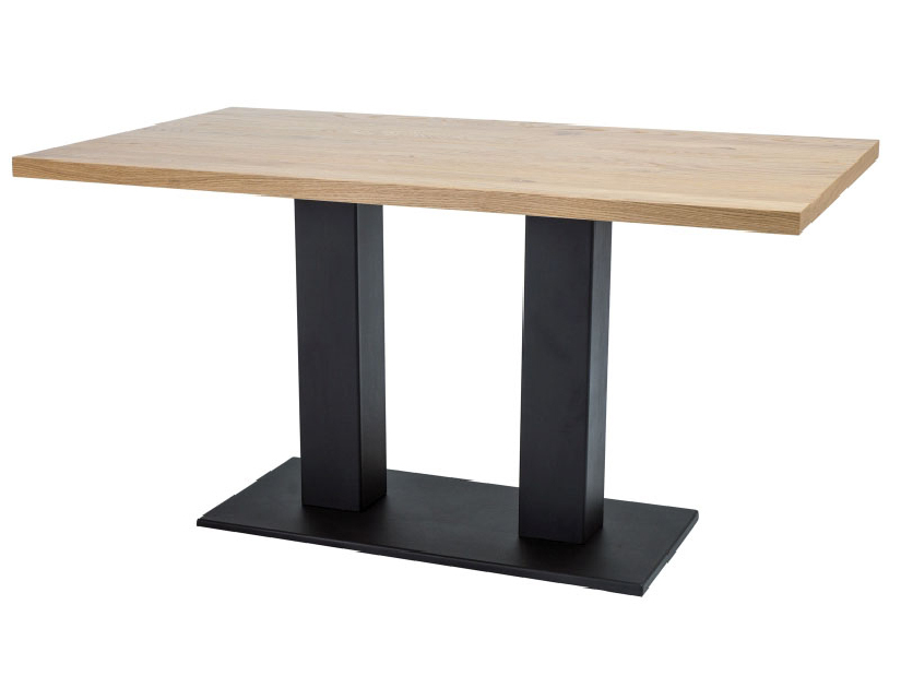 Jedálenský stôl 120 cm Shona (dub + čierna) (pre 4 osoby)