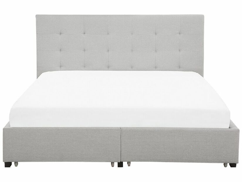 Manželská posteľ 180 cm ROLLA (s roštom a úl. priestorom) (svetlosivá)
