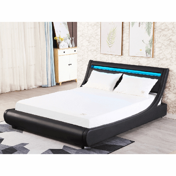 Manželská posteľ 160 cm Filina (čierna) (s roštom)