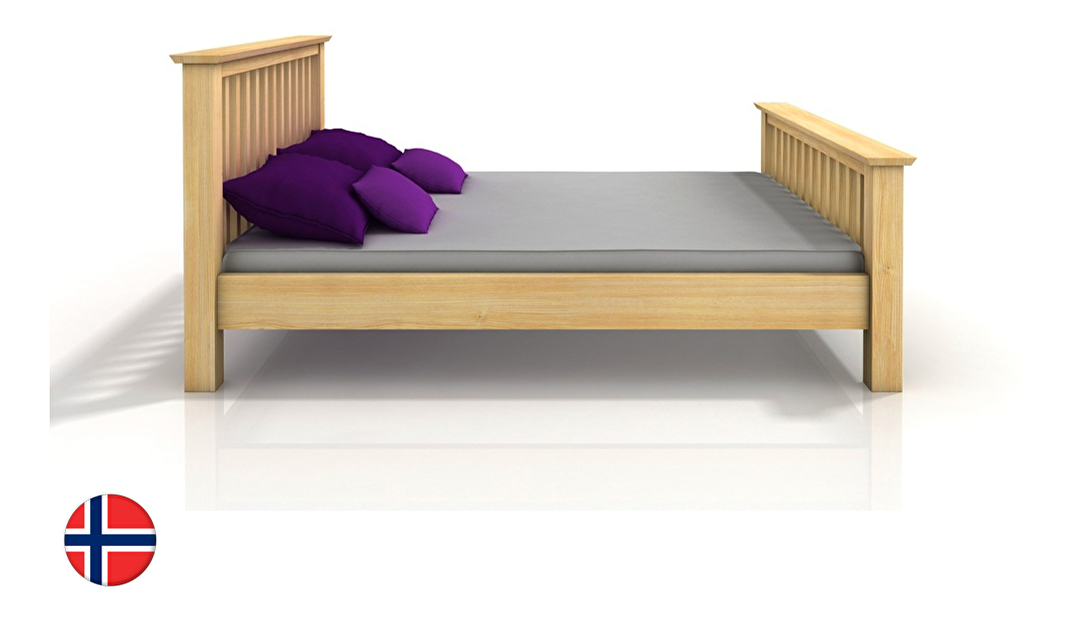 Manželská posteľ 160 cm Naturlig Leikanger (borovica) (s roštom)