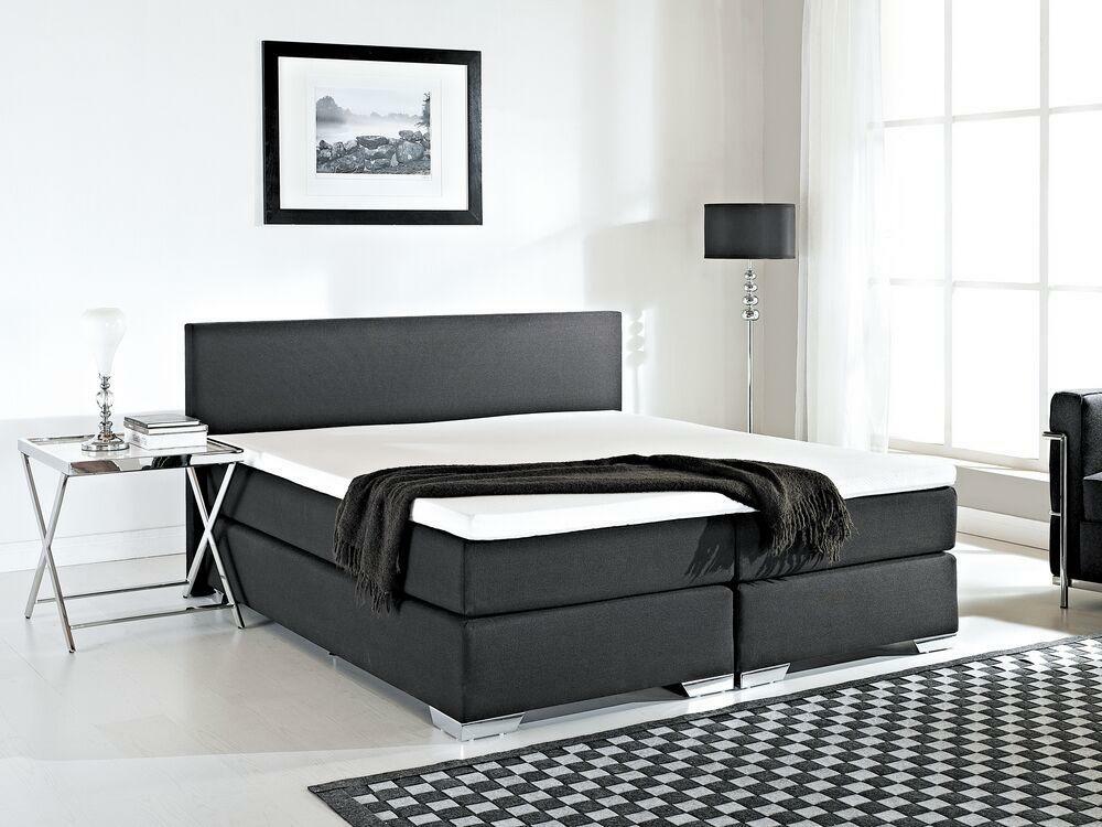 Kontinentálna posteľ 180 cm PREMIER (s matracmi) (čierna)