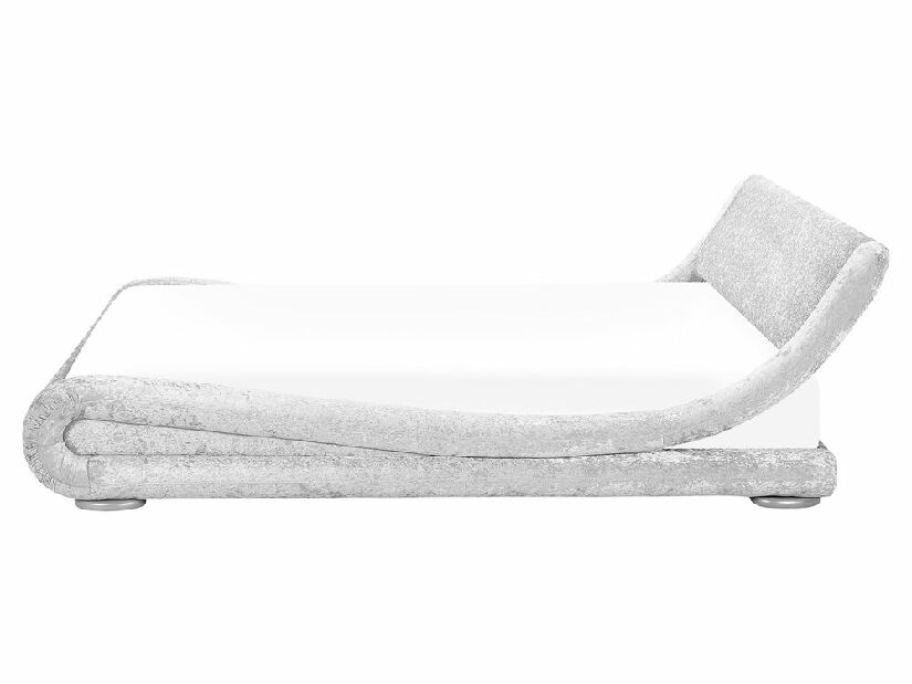Manželská posteľ 160 cm AVENUE (s roštom) (strieborná zamatová)