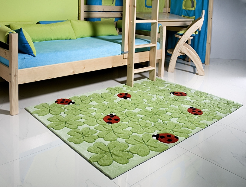 Ručne všívaný koberec (tuftovaný) Bakero Kids Ladybug Green