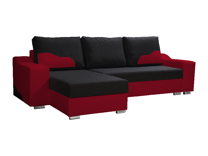 Rohová sedačka Wisteria (čierna + červená) (L)