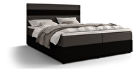 Manželská posteľ  Boxspring 180 cm Locos (tmavosivá + tmavohnedá) (s matracom a úložným priestorom)