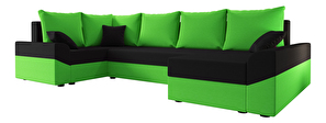 Rohová sedacia súprava Dusk Long (zelená + čierna) (L)