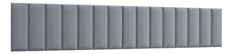 Set 15 čalúnených panelov Quadra 300x60 cm (svetlosivá)