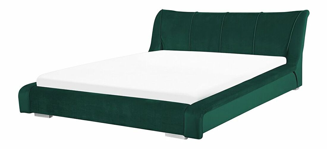 Manželská posteľ 180 cm NICE (s roštom) (zelená zamatová)