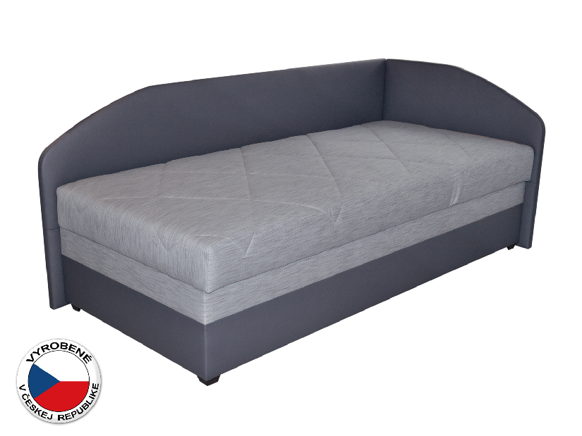 Jednolôžková posteľ (váľanda) 90 cm Blanár Turi (svetlosivá + tmavosivá) (s roštom a matracom) (P)