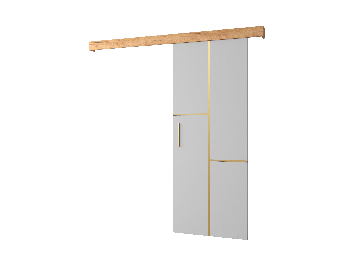 Posuvné dvere 90 cm Sharlene VII (biela matná + craft zlatý + zlatá)