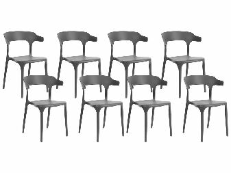 Set 8 ks jedálenských stoličiek Gerry (tmavosivá)