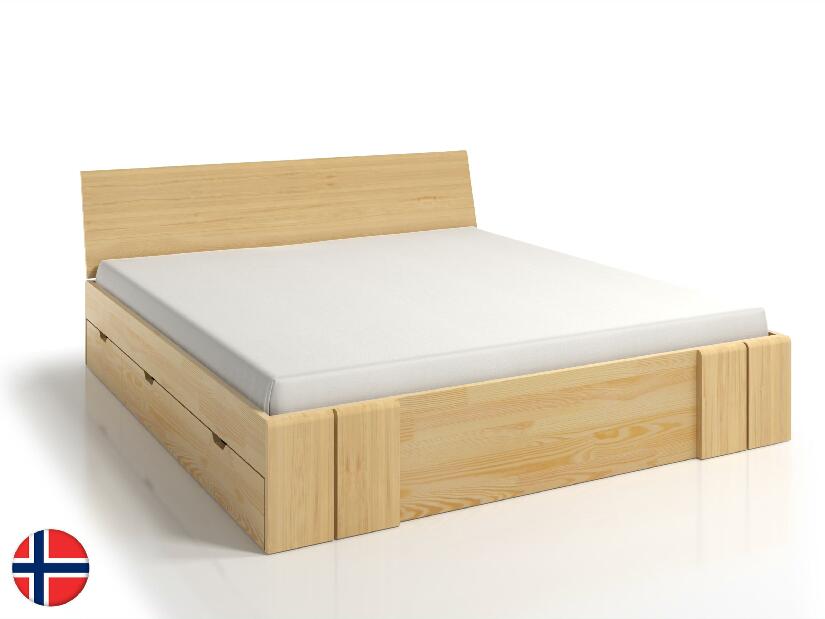 Manželská posteľ 140 cm Naturlig Galember Maxi DR (borovica) (s roštom a úl. priestorom)