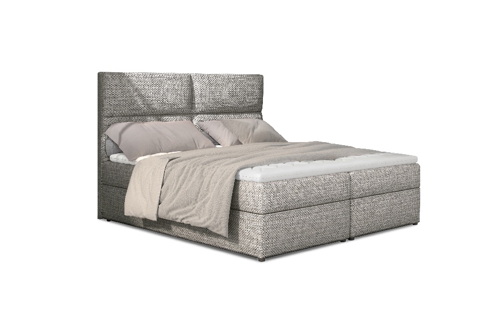 Kontinentálna posteľ 165 cm Alyce (svetlosivá Berlin 01) (s matracmi)