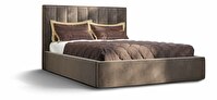 Manželská posteľ 160 cm Ocie (hnedá) (s roštom a úložným priestorom)