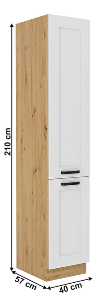 Vysoká skrinka Lesana 2 (biela + dub artisan) 40 DK-210 2F 