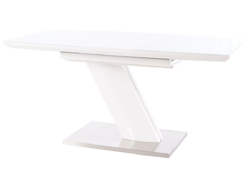 Rozkladací jedálenský stôl 120-160 cm Thresa (biela + biela) (pre 4 až 6 osôb)