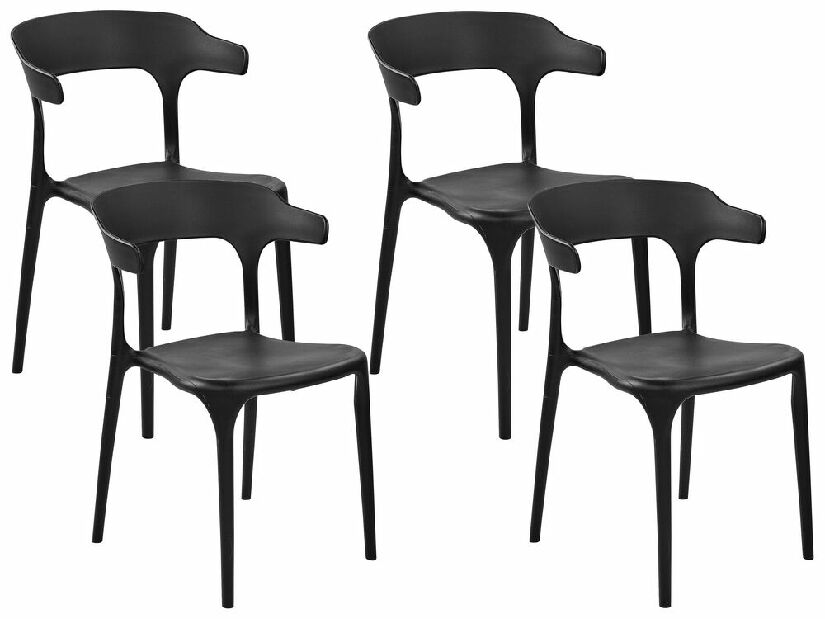 Set 4 ks jedálenských stoličiek Gerry (čierna)