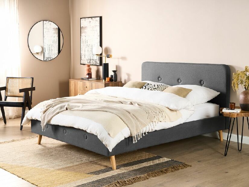 Manželská posteľ 160 cm Renza (sivá) (s roštom)