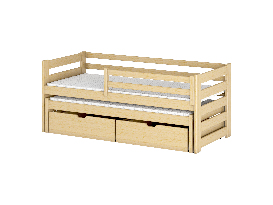 Detská posteľ 90 x 200 cm Keith (s roštom a úl. priestorom) (borovica)