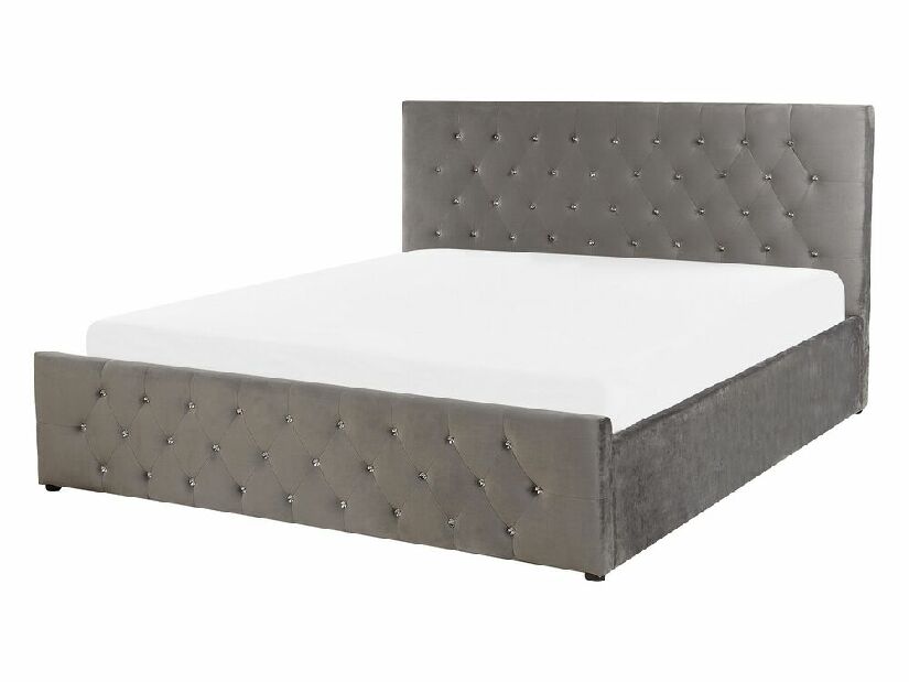 Manželská posteľ 140 cm AMESIA (sivá) (s roštom a úl. priestorom)