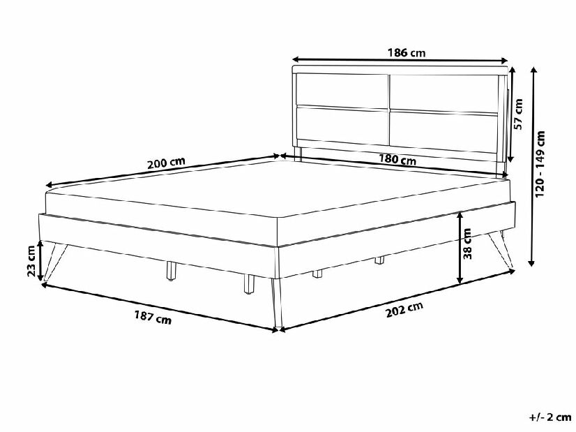 Manželská posteľ 180 cm POSE (s roštom) (tmavé drevo)