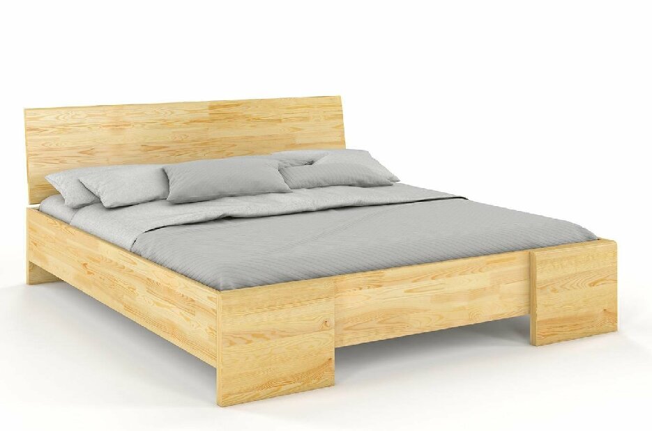 Manželská posteľ 160 cm Naturlig Blomst High (borovica) (s roštom)