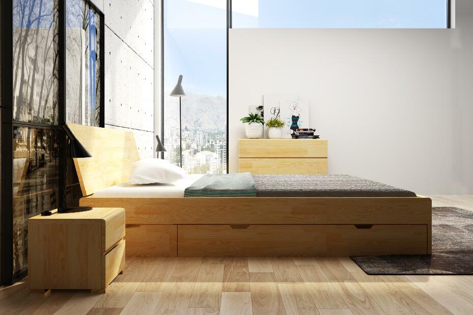 Manželská posteľ 160 cm Naturlig Galember Maxi DR (borovica) (s roštom a úl. priestorom)