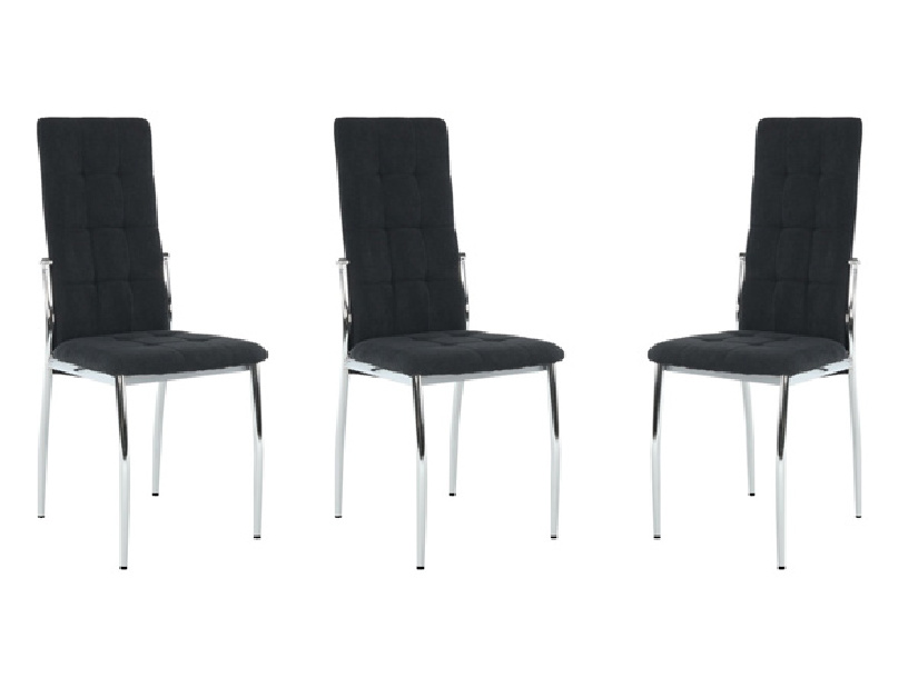 Set 3 ks. jedálenských stoličiek Alora (čierna) *výpredaj