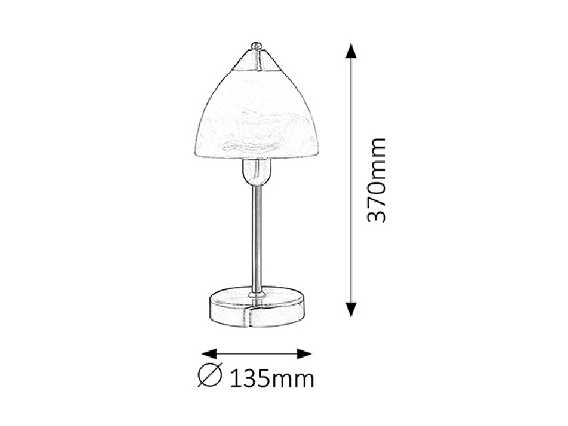 Stolová lampa Tristan 7202 (saténová chrómová + ryžové kamenné sklo)