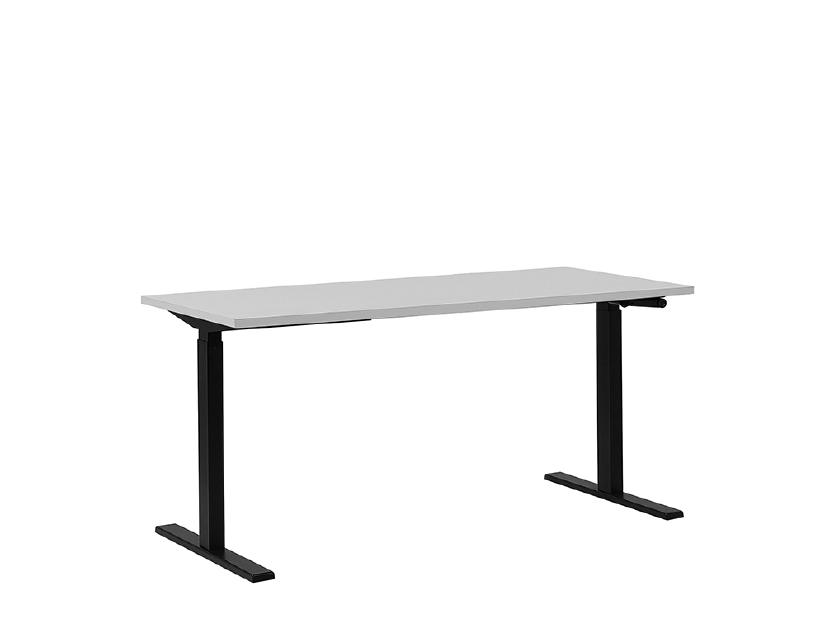 Písací stôl UPPER II (130 x 72 cm) (MDF) (biela + čierna) (manuálne nastaviteľný)