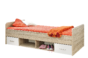 Jednolôžková posteľ 90 cm Daron 23 DSW DI-04 (dub sonoma + biela) (so zásuvkami)
