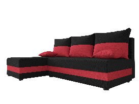Rohová sedacia súprava Harmony L (čierna + červená) (L)