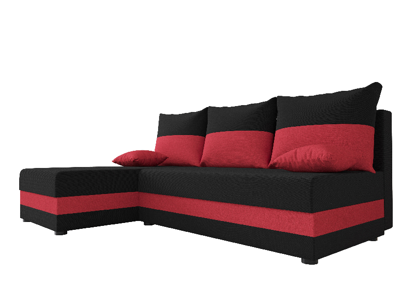 Rohová sedacia súprava Harmony L (čierna + červená) (L) *výpredaj