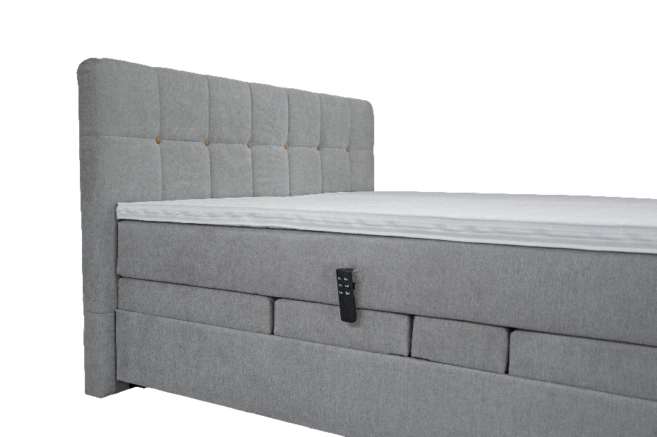 Manželská posteľ Boxspring 180 cm Blanár Samara (sivá) (s matracmi) *2 anatomické vankúše ZADARMO