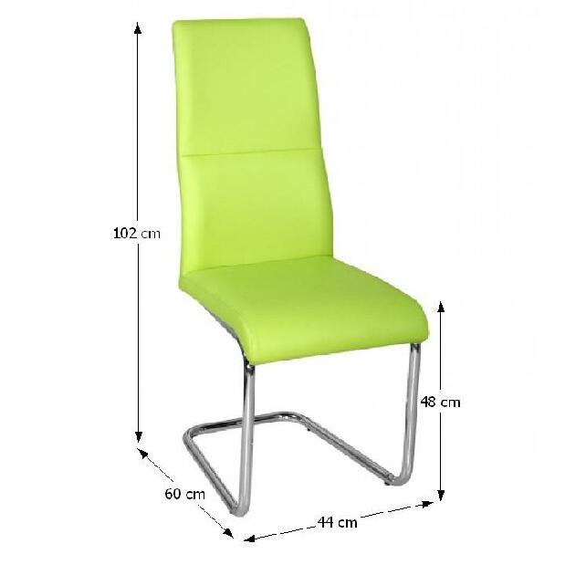 Jedálenská stolička Blissia (zelená + chróm)