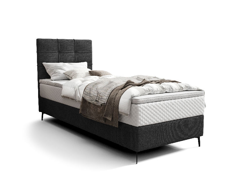 Jednolôžková posteľ 80 cm Infernus Bonell (čierna) (s roštom, s úl. priestorom)