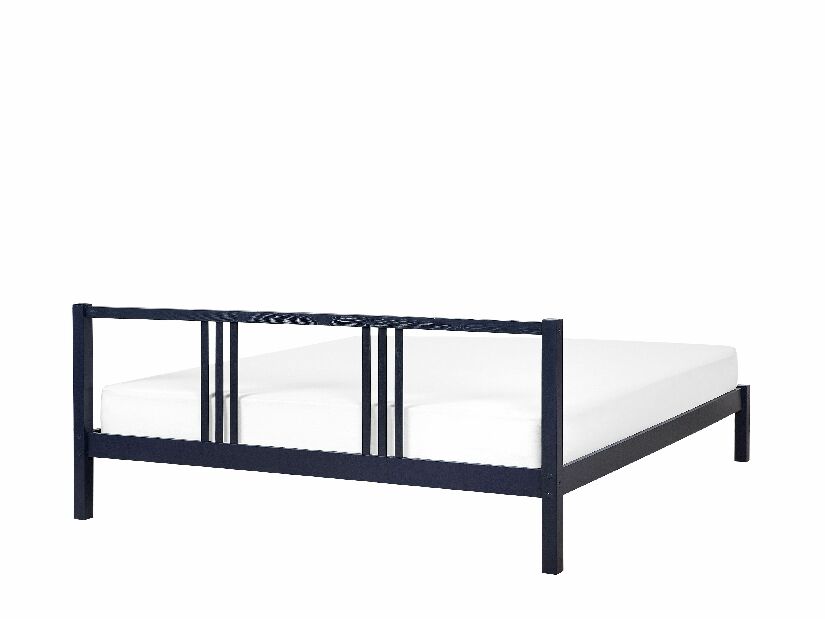 Manželská posteľ 160 cm VALLES (s roštom) (modrá)
