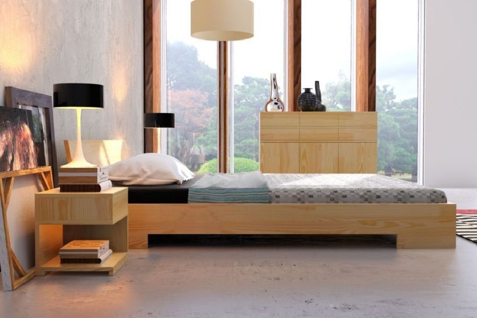 Manželská posteľ 200 cm Naturlig Lekanger (borovica) (s roštom)