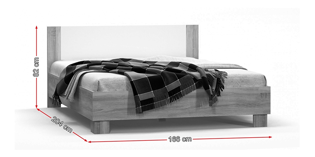 Manželská postel 160 cm Marlon (borovica anderson + dub) (s roštom)