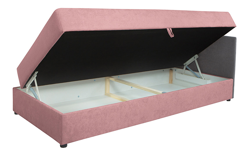 Jednolôžková posteľ (váľanda) 90 cm BRW Kelo LBKMU (ružová) (P)