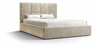 Manželská posteľ 160 cm Gino (béžová) (s roštom a úložným priestorom)