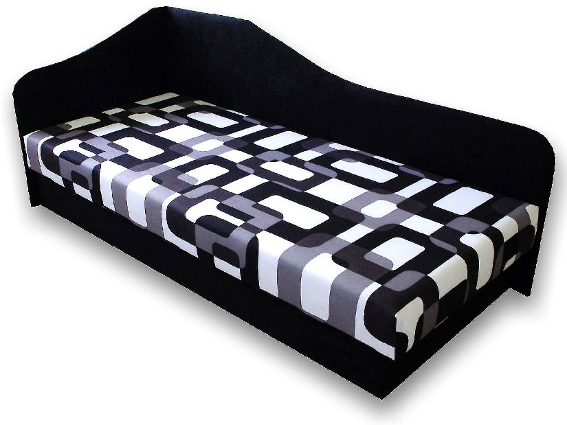 Jednolôžková posteľ (váľanda) 80 cm Lux 87 (Čierna 39 + Gusto 12) (L) *bazár