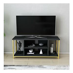 TV stolík/skrinka Hella (čierna + zlatá)