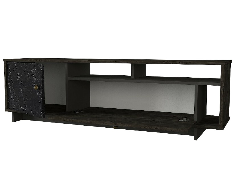 TV stolík/skrinka Art (Čierna + Orech tmavý)