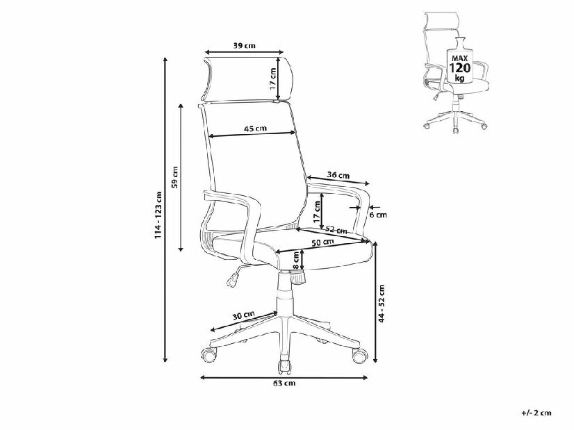 Kancelárska stolička LORD (polyester) (hnedá)