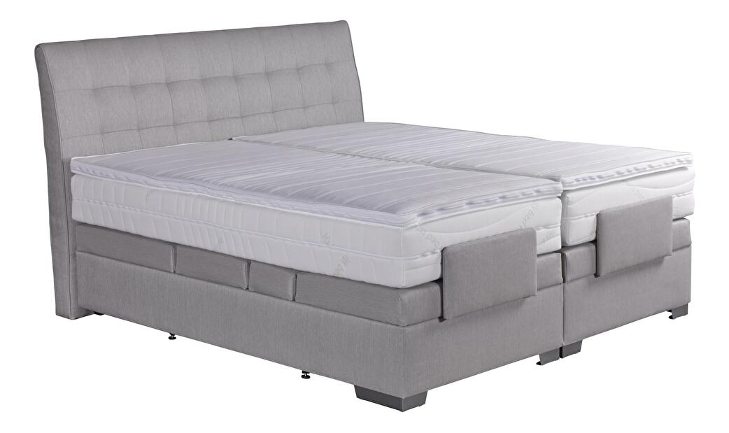 Manželská posteľ 180 cm Blanár Astrid (sivá) (s matracmi)