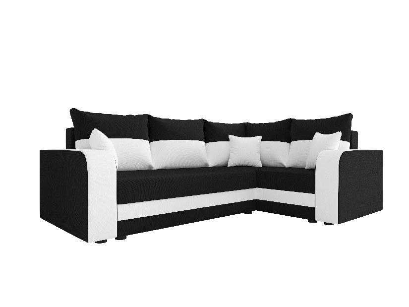 Rohová sedacia súprava Harmony Plus (čierna + biela) (P)