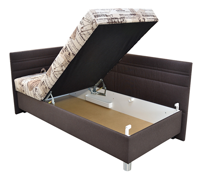 Jednolôžková posteľ 90 cm Blanár Polly (biela + sivá) (s roštom a matracom) (L)