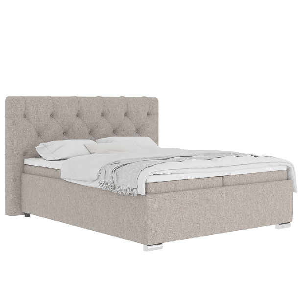 Manželská posteľ Boxspring 180 cm Morrea (sivohnedá) (s matracom)
