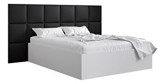 Manželská posteľ s čalúneným čelom 160 cm Brittany 4 (biela matná + čierna) (s roštom)